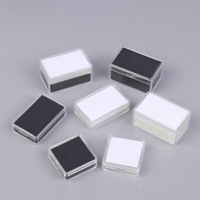 1 Pcs Bare Diamond Storage Box Plastic Diamond Display Case Colored Gem With Double Inner Cushion Bare Stone Box