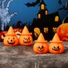 Halloween Pumpkin Night Light, LED Light-up Witch Hat Pumpkin, Spooky Cartoon Pumpkin Table Lamp for Holiday Party Decoration