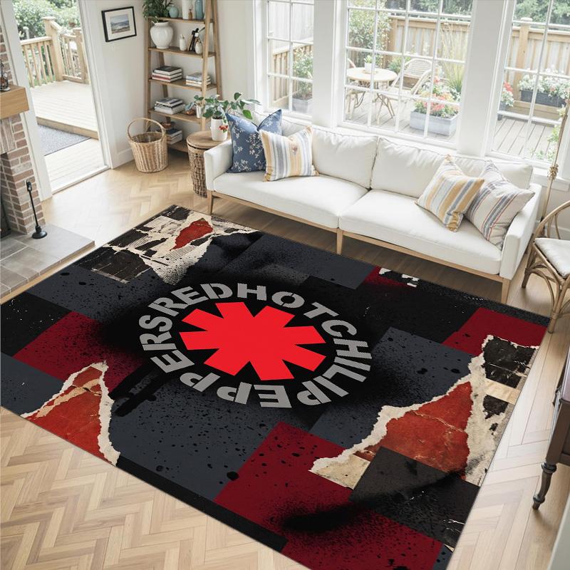 Red Hot Chili Peppers Design Crystal Velvet Carpet Cozy Non?Slip Printed Rug For Bedroom Living Room Entrance