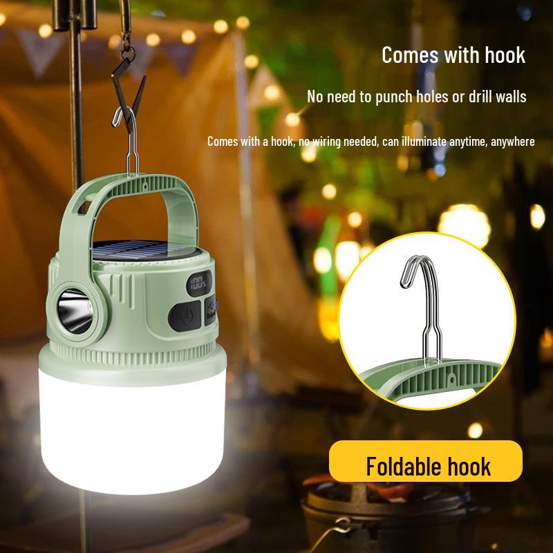 Portable Rechargeable Outdoor LED Solar Camping Lantern Lamp