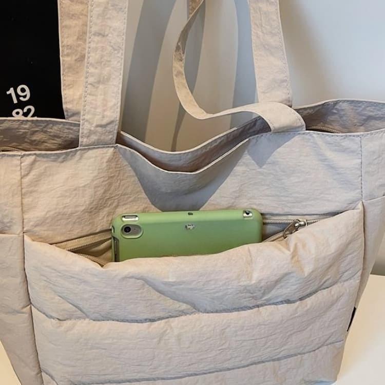 Quilted large capacity tote bag women's shoulder handbag
