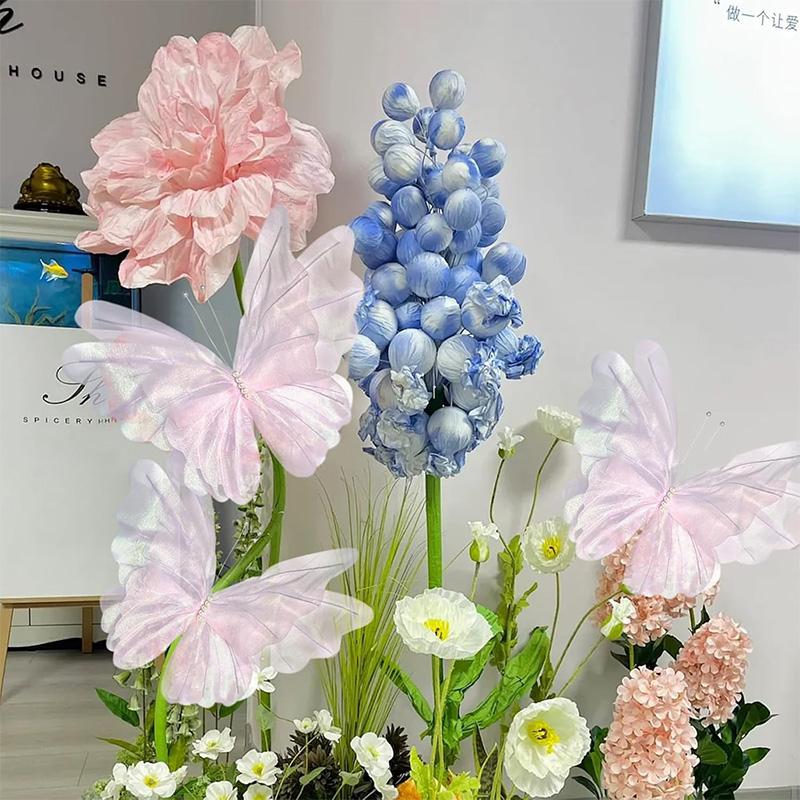 1Pcs Silk Yarn Artificial Butterfly Decoration Birthday Party Supplies for Home Wedding DIY Photography Props Accessories