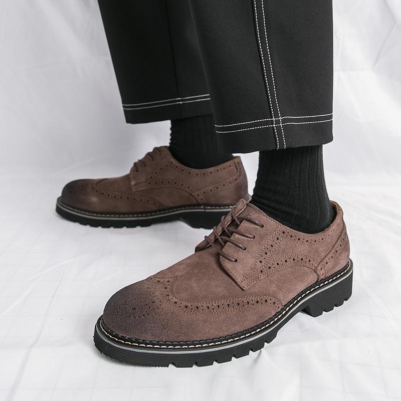 Pánské Brogue Kožené Boty Velké Velikosti - Britský Styl, Retro Business Casual Móda