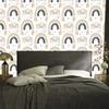 Rainbows and Butterflies Boho Wallpaper, Light Gray and Cream, 50x1000