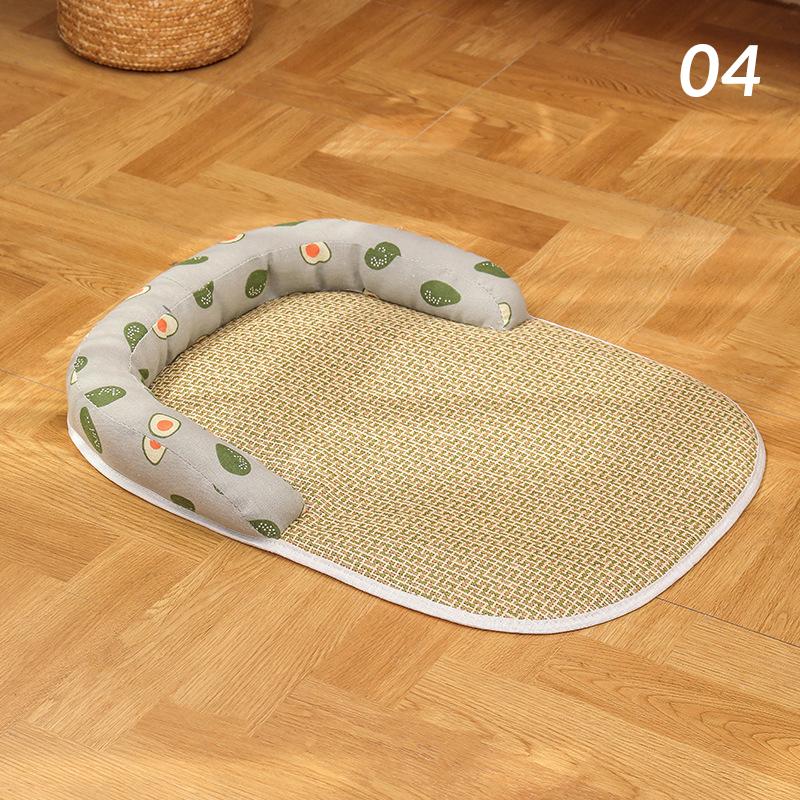 

Dog Sleeping Mat with Neck Support Anti-Slip Breathable Summer Cooling Small Cat Pet Bed Mat Puppy Kennel Pet Accessories New M