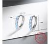 Round Natural Colorful Moonstone 925 Sterling Silver Hoop Earrings for Woman Gemstone Fine Jewelry Huggies Wedding Party Gift
