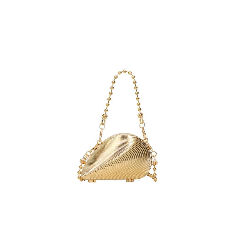 Acrylic Shell Bag 2025 New European and American Fashion Niche Shoulder Bag Women's Personalized Creative Threaded Dinner Bag