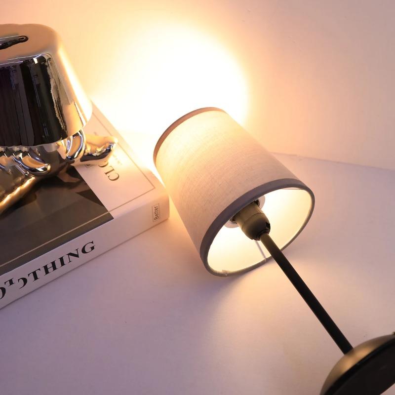 Modern Minimalist Aesthetic Fabric Table Lamp Single Color Warm Light LED Home Decoration Lighting for Bedroom Living Room