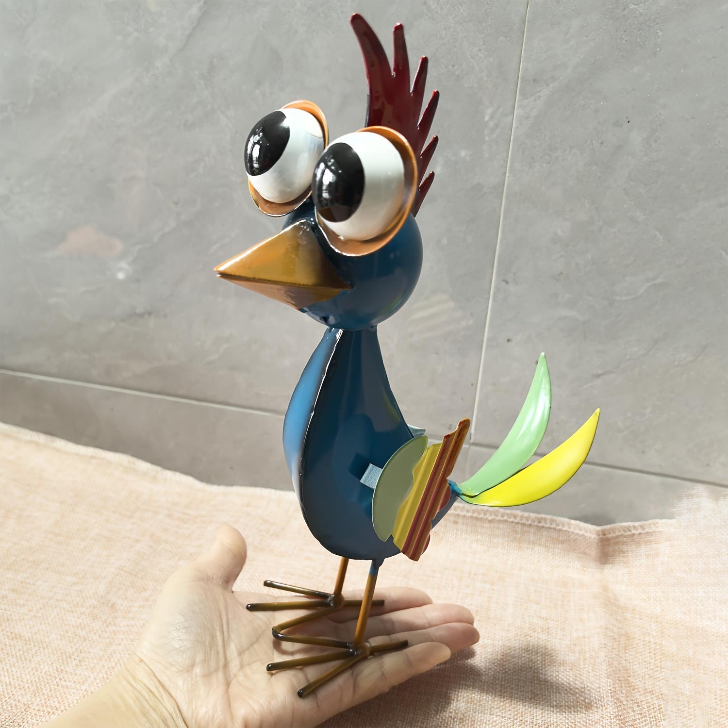 [Художественная статуэтка птицы] Красочная металлическая статуэтка птицы - Упаковка из 1 железной скульптуры птицы | Художественный декор животного для сада, газона, патио, внутренней гостиной A