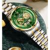 Luxury Gold Engraved Watch for Men Stainless Steel Waterproof Business Quartz Wristwatch with Date, Ideal Gift for Father's Day & Anniversaries