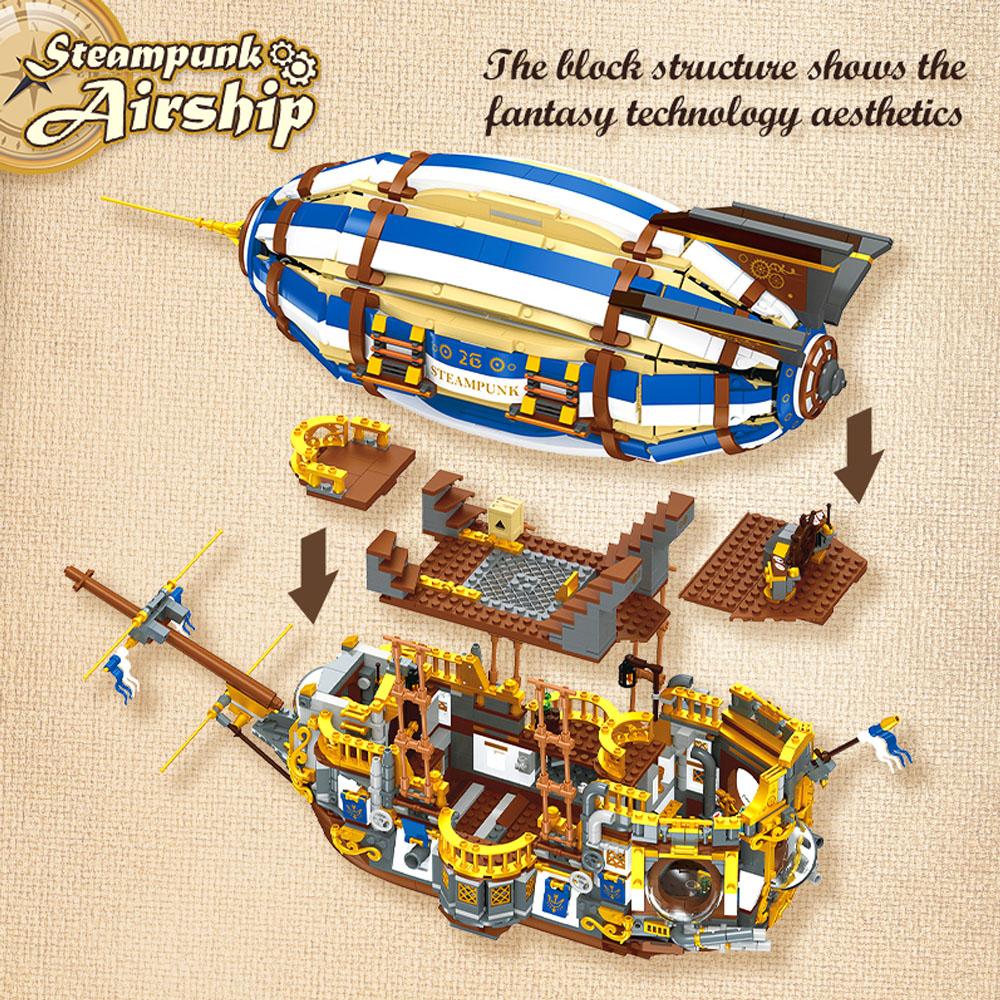 Creative Expert Steampunk Airship Moc Building Block Модель игрушки Подарки на день — фото 4