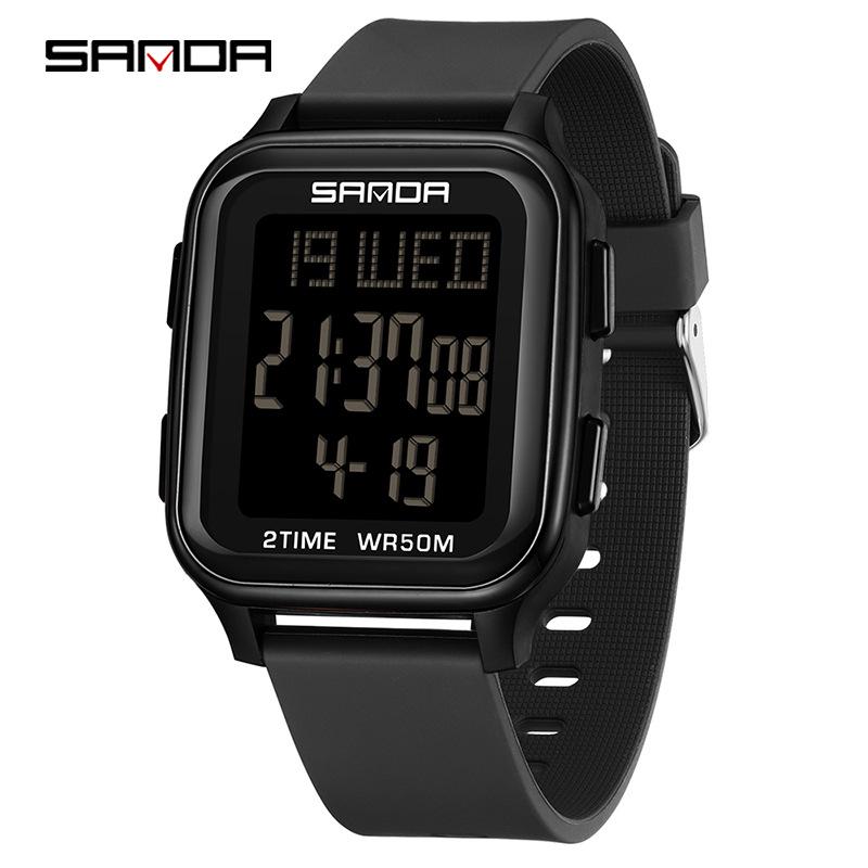 

Sanda Чоловічий та Жіночий Спортивний Водонепроникний Люмінесцентний Багатофункціональний Тонкий Електронний Годинник