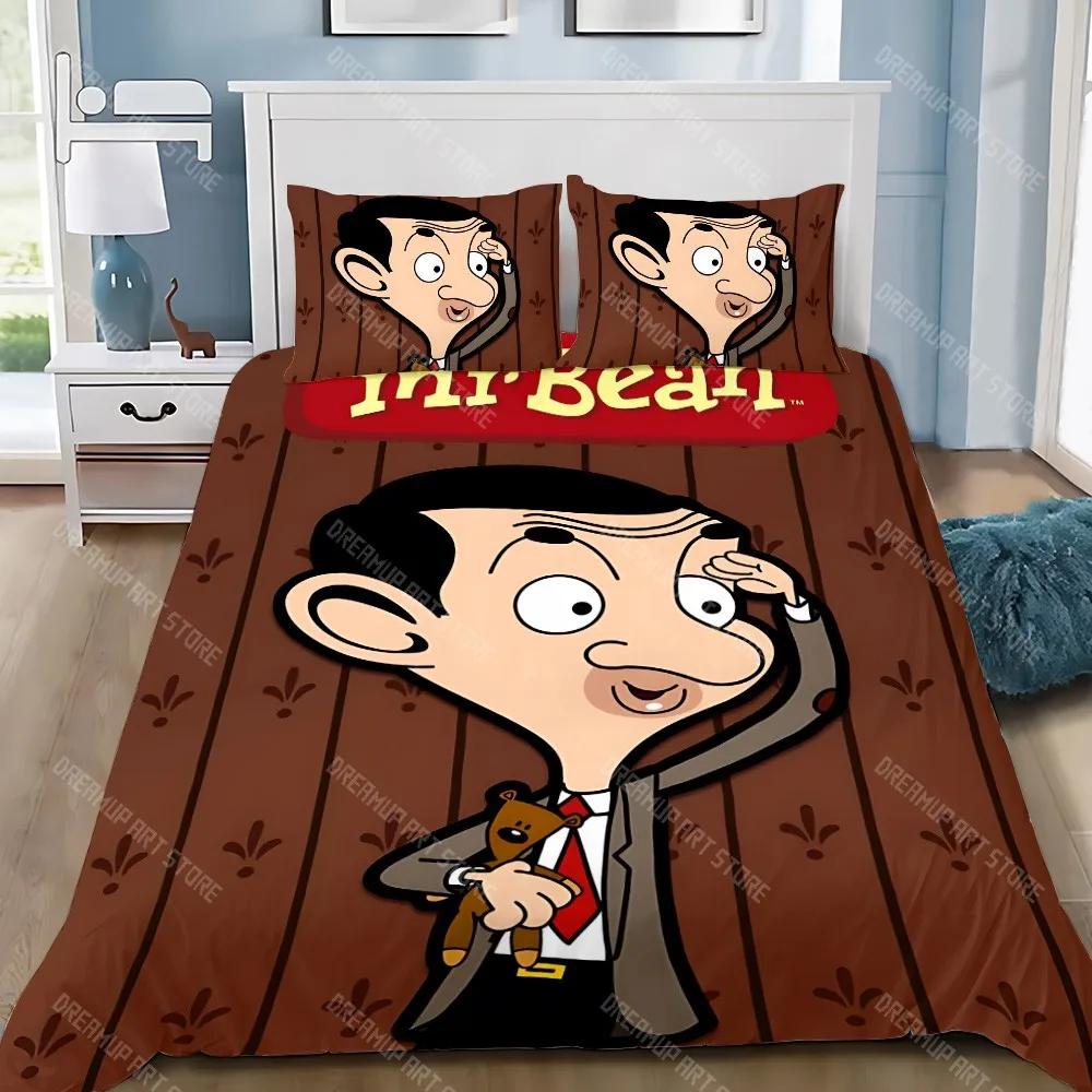 Cartoon Bettbezug Kissenbezug Bettwäscheset Erwachsener Junge Mr B-Bean Mädchen Schlafzimmer Dekoration Kinder Geschenk Einzel Doppel Große Größe