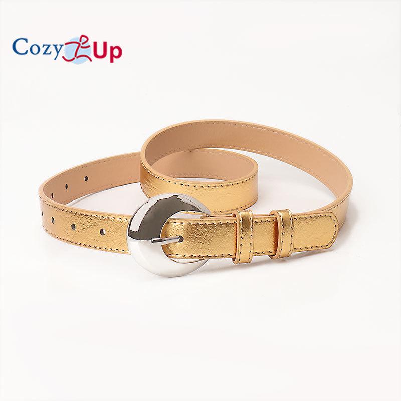 

Женский тонкий эластичный пояс для платья, женский узкий эластичный модный ремень с золотой пряжкой 107x2.4cm золотой