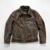 American retro old leather jacket first layer matte cowhide men's lapel leather jacket casual versatile jacket