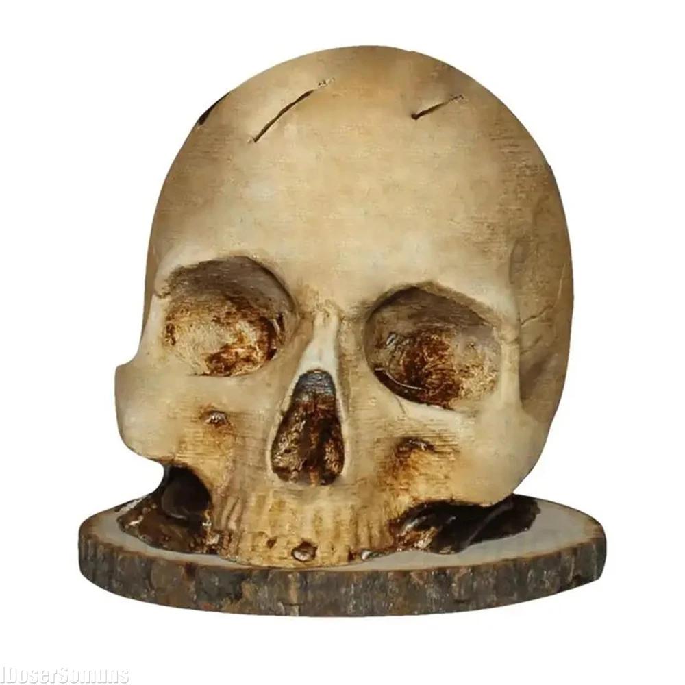 Kreatywne Uchwyty na Noże na Blat Czaszka Blok na Noże do Przechowywania w Kuchni Straszny Stojak do Przechowywania na Imprezę Dekoracja Groza Głowa