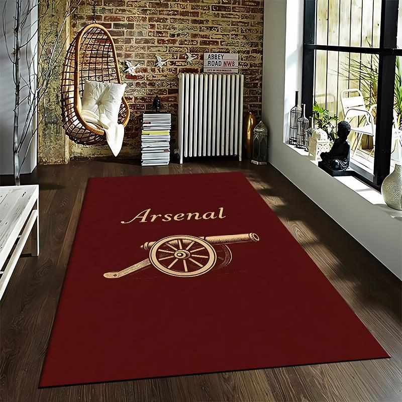 "Red Carpet with Arsenal Text and Cannon Design for Home Decor" Suitable for use as an anti-slip for living room bedroom sofas