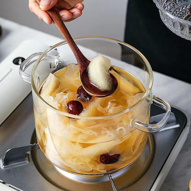 Heat-Resistant Borosilicate Glass Pot with Lid & Handle for Coffee & Mulled Wine