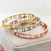 New Simple Korean Style Fashionable Roman Numeral Titanium Steel Bracelet Hollow Bracelet Couple Bracelet