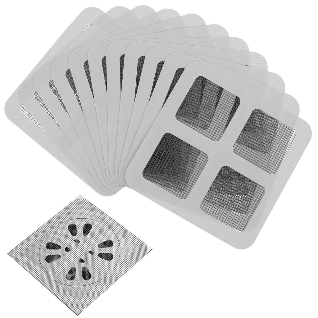 50/240Pcs Hair Drain Stickers Self Adhesive Shower Drain Protector 10x10cm Sink Drain Strainer Hair Stopper Shower Drain Cover