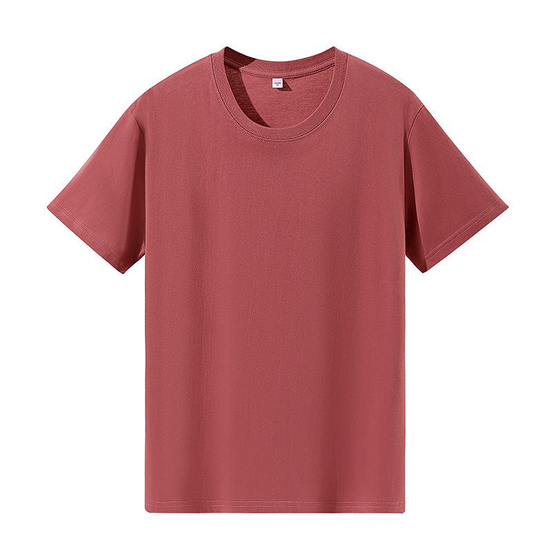 Unisex 180g Combed Cotton Round Neck T-shirt, Short Sleeve, Plain Color, Logo Print, Base Layer Shirt