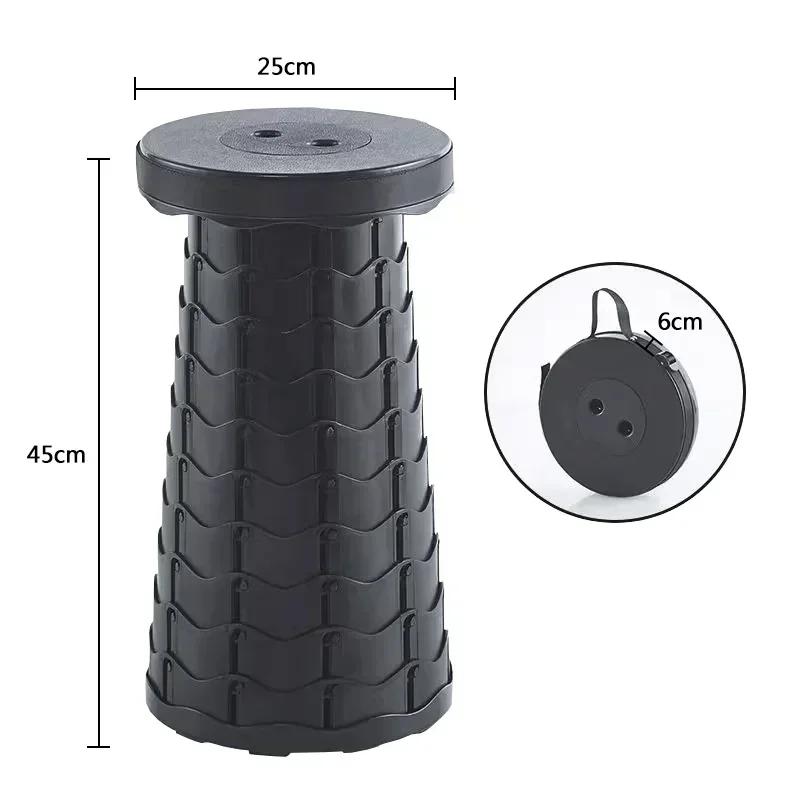 2025 Portable Folding Telescopic Stool Lightweight Plastic Subway Queuing Chair And Outdoor Camping Fishing With Carry Bag