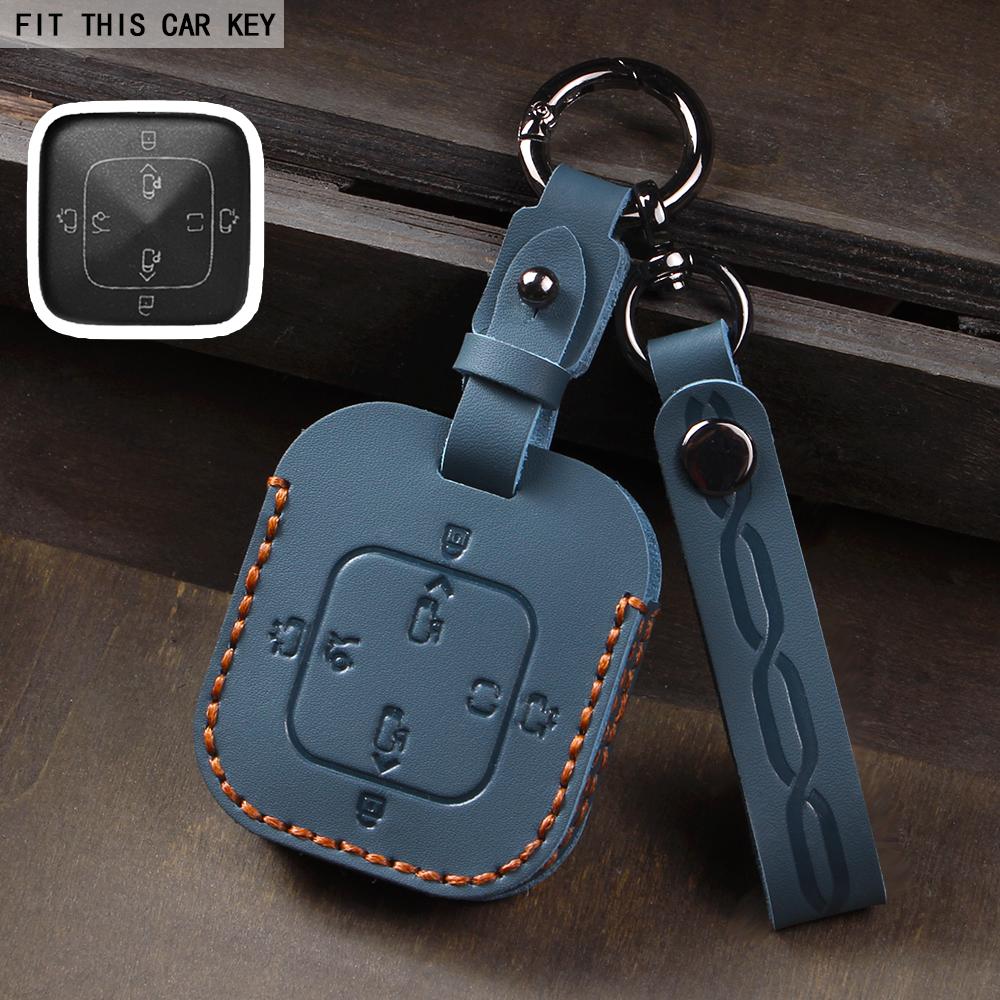 Leather Car Key Case Full Cover Shell Holder Protection For Zeekr 001 007 Zeekr 009 X Car Accessories