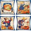 Autumn Thanksgiving Column Pillowcase Maple Leaf Print Home Living Room Sofa Pillowcase