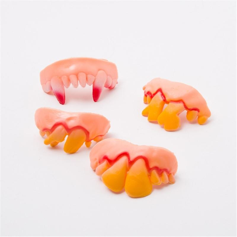 8/10/12Pcs Halloween Teeth  for Cosplay Party, Funny Gag Teeth Halloween Dentures Set for Adult Halloween Masquerade