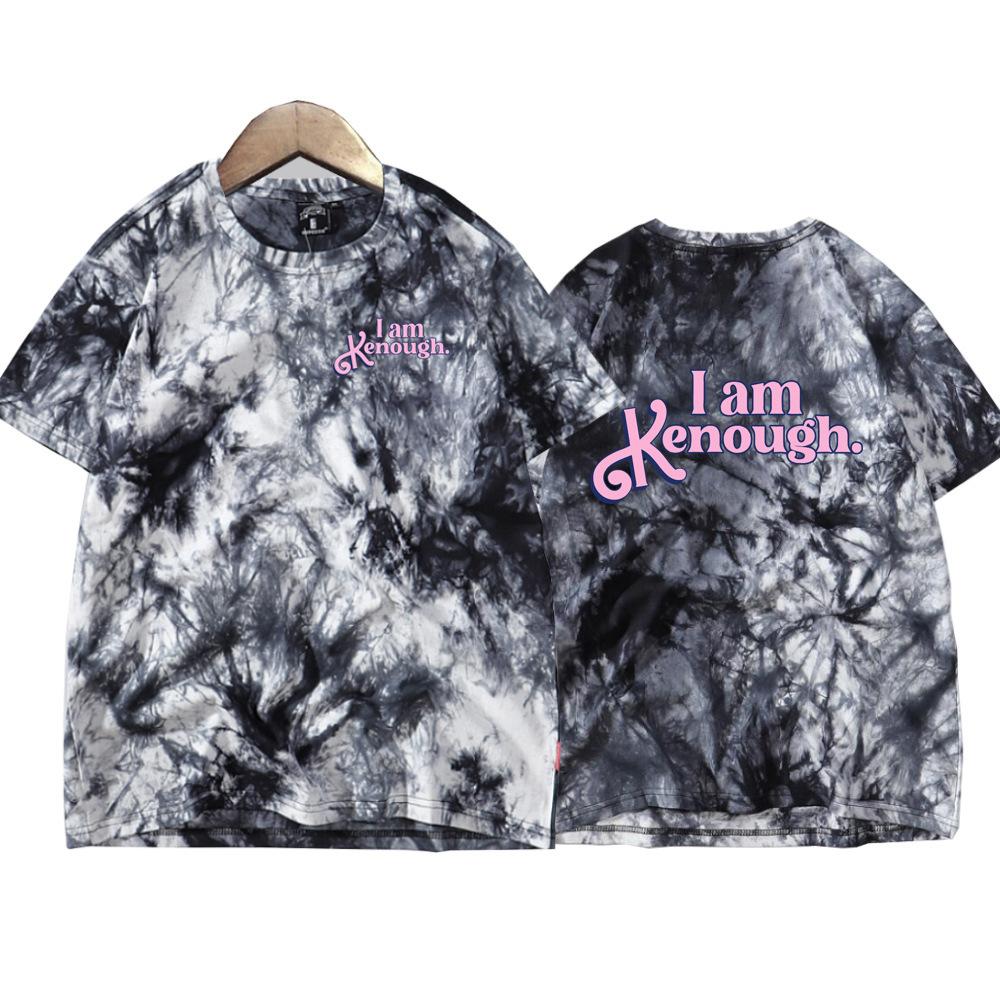 

Новые футболки «I Am Enough», футболки с надписью Tie Dye, рубашки с забавным принтом «I Am Kenough», повседневные футболки с короткими рукавами для мужчин и женщин