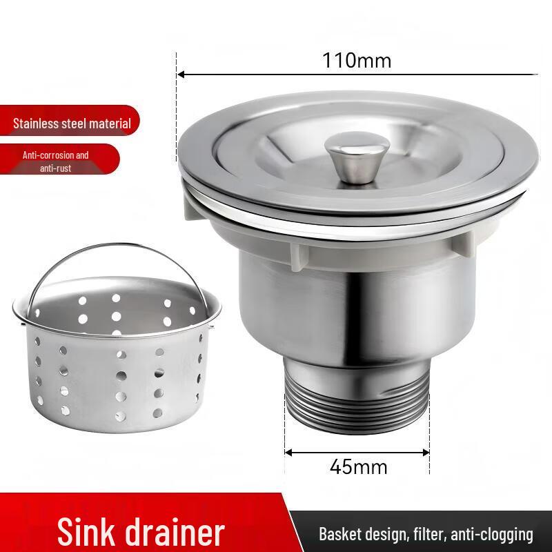 Stainless Steel Kitchen Sink Drainer with Basket