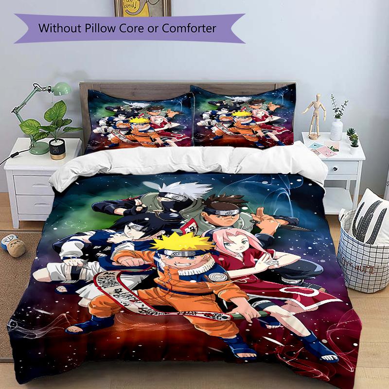 Naruto Team Adventure Print 3Pcs Bedding Setduvet Cover With 2 Bedropillowcase Home Birthday Gift