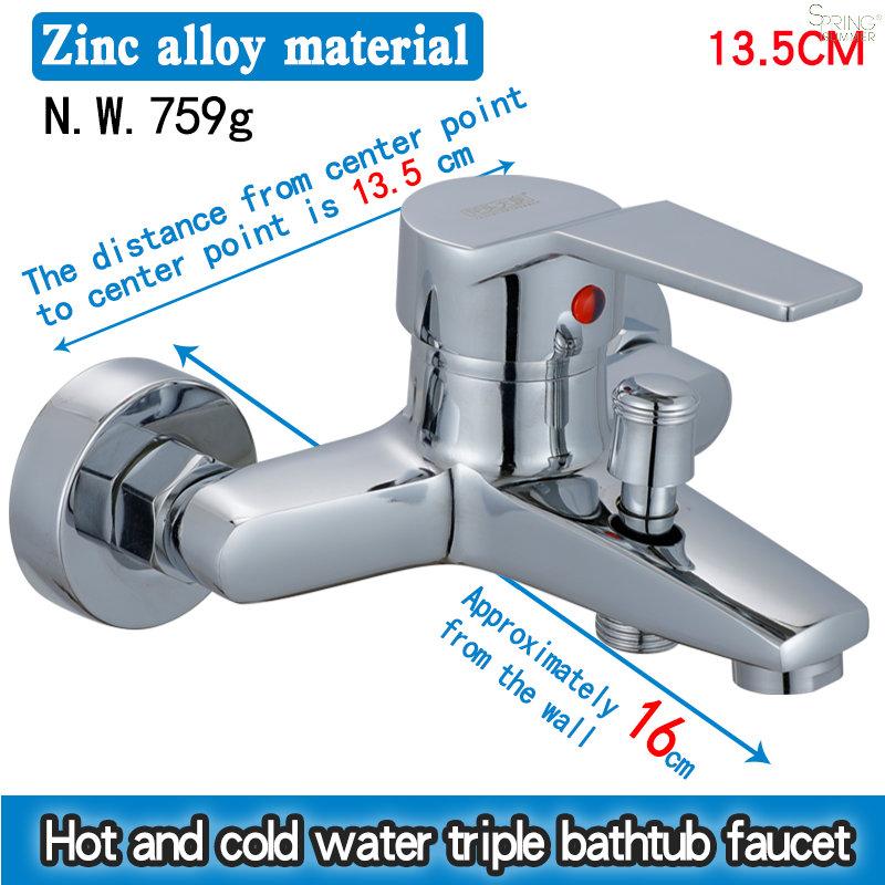 Brass Modern Wall Mounted Bathtub Shower Faucet Set Single Handle Bidet Rain Shower Mixer with Ceramic Valve Core Chrome Finish