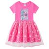 Vestido de Princesa de Malla con Lentejuelas Arcoíris de Kpop Demon Slayer para Niñas - Manga Corta de Verano y Manga Larga de Primavera/Otoño