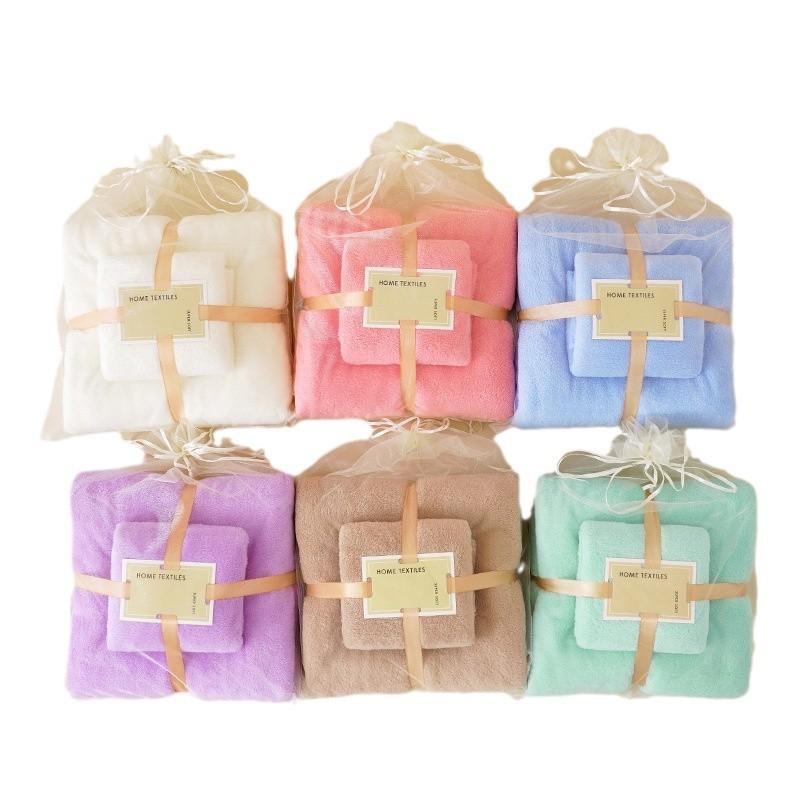 Juego de Toallas de Baño Suaves de Coral Fleece Oversize Secado Rápido Toalla de Ducha Accesorios de Baño Ideales