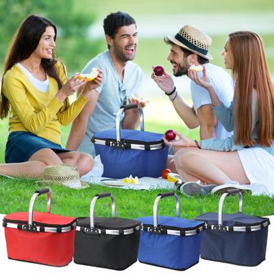 Skladací piknikový kôš | Skladacia nákupná taška do obchodu - Pikniková skladacia prenosná nákupná kabelka, Opakovane použiteľná nákupná, do práce, na piknik, Darčekový kôš