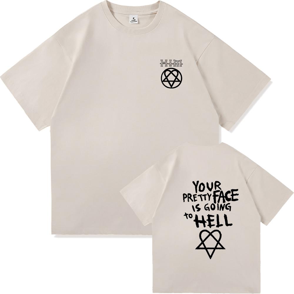 

Your Beautiful Face Is Going To Hell Tshirt He Ville Valo Mens Retro Summer Mens Highquality Cotton Casual Tshirt 4XL