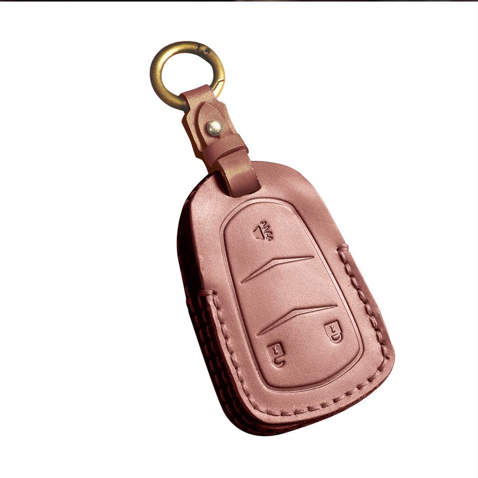 Cadillac Leather Key Cover for CT4/CT5/CT6/XT4/XT5/XT6 - Premium Protection.