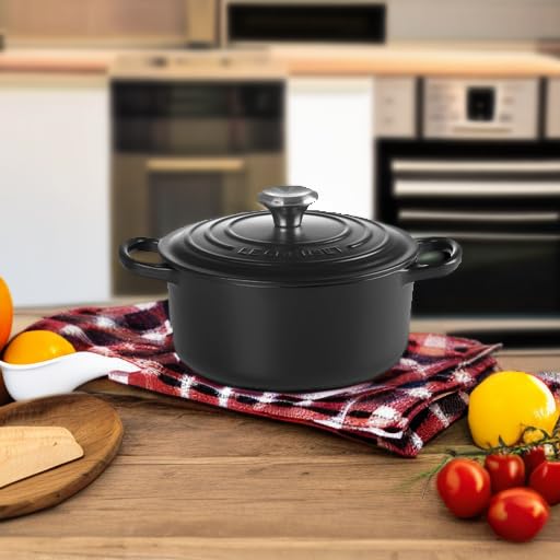 LE CREUSET Cast Iron Enamel Cocotte Ronde Pot, 18 Cm, Matte Black, Induction Oven Compatible [Official Japanese Product]