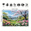 2D Blooming Spring Garden Backdrop Photography Background Banner