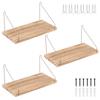 3Pcs Wall Mounted Floating Shelves Wooden Multi Functional for Living Room Kitchen Storage Bedroom Book Shelf Decor