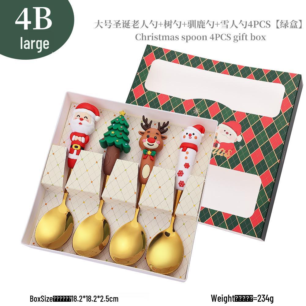 Cross-Border Cute Snowman Christmas Spoon & Fork Set – Creative Dessert Tableware Gift