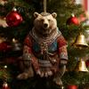 Polar Bear Christmas Ornament Cute Bear Xmas Tree Ornament 2D Acrylic Hanging Pendant for Car Interior Home Decor