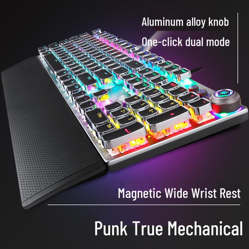 Wolf Spider F2088 Mechanical Gaming Keyboard, Blue Switch, with Wrist Rest for Esports and Home Desktop Use.