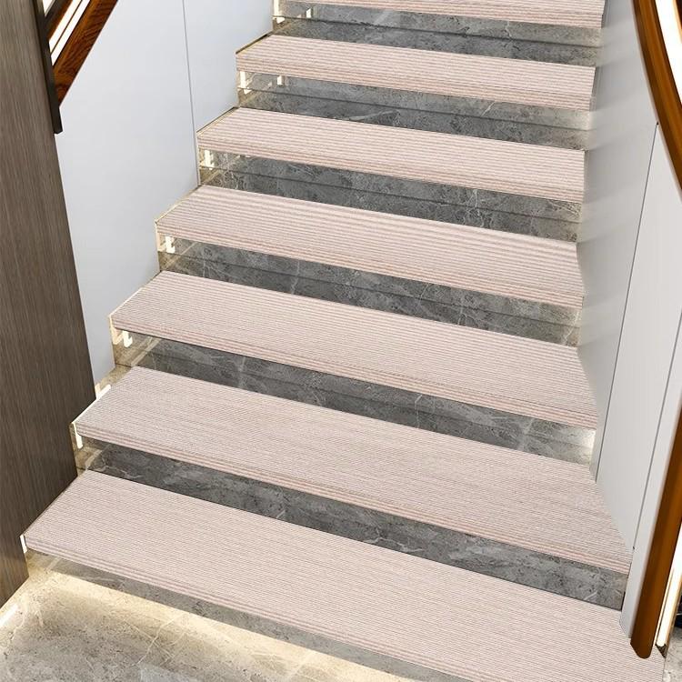 Striped Self-Adhesive Anti-Slip Stair Mat - Light Luxury Carpet Floor Mat