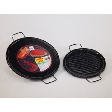 Plancha émaillée - VAELLO - 46cm - Gaz - Noir