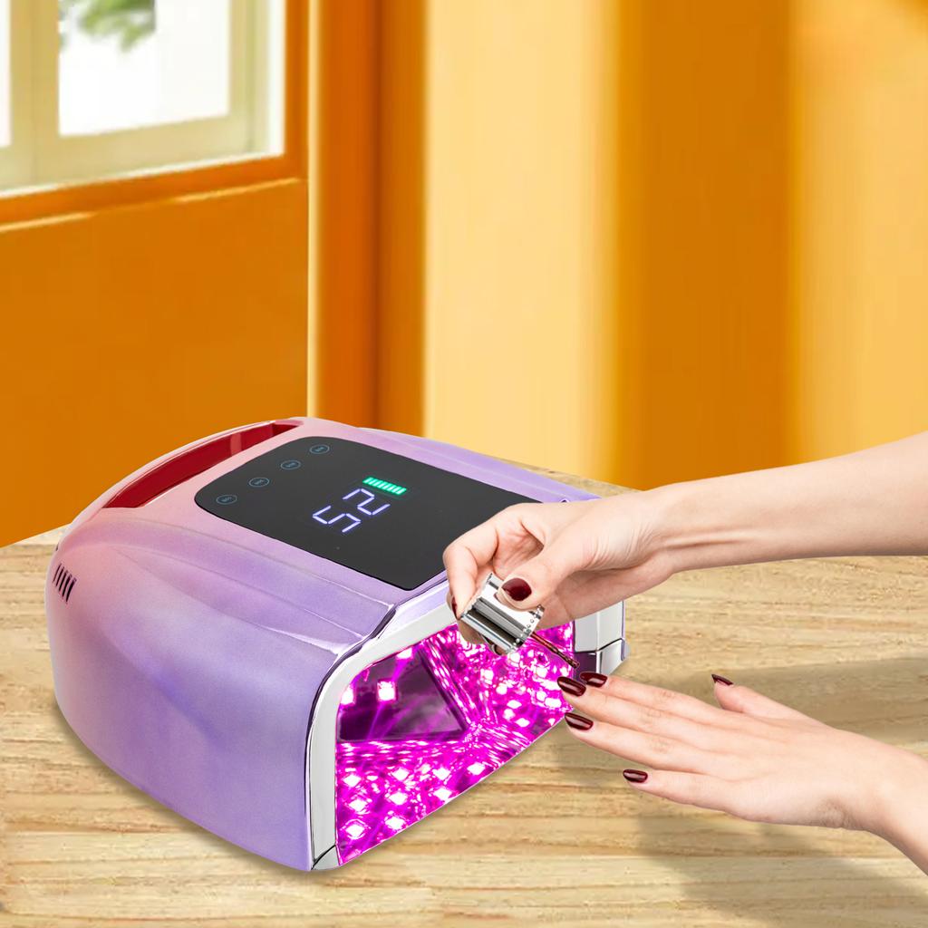 Rechargeable 42 LED UV Nail Lamp,Cordless Nail Dryer with Removable Bottom,Professional Gel Curing Lamp for Fingernail Toenail