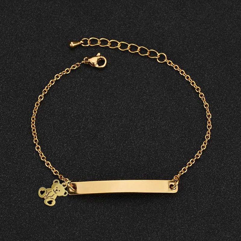 Atoztide Personalized Engrave Name Bracelet For Men Women Kids Stainless Steel Heart Adjustable Figaro Chain Family Jewelry Gift
