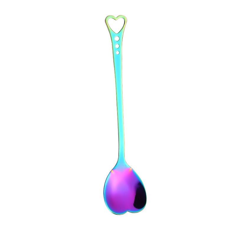 Heart-shaped Coffee Spoon Stainless Steel Creative Porous Heart Stirring Spoon Dessert Snack Scoop Ice Cream Milk Tableware