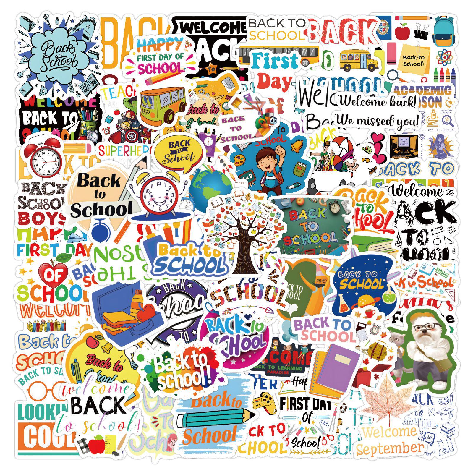 60 Sheets Cartoon Graffiti Journal Stickers - Waterproof, Back-to-School Edition